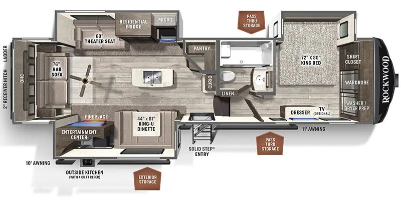 Forest River Rockwood Signature Ultra Lite 8288SB floor plan