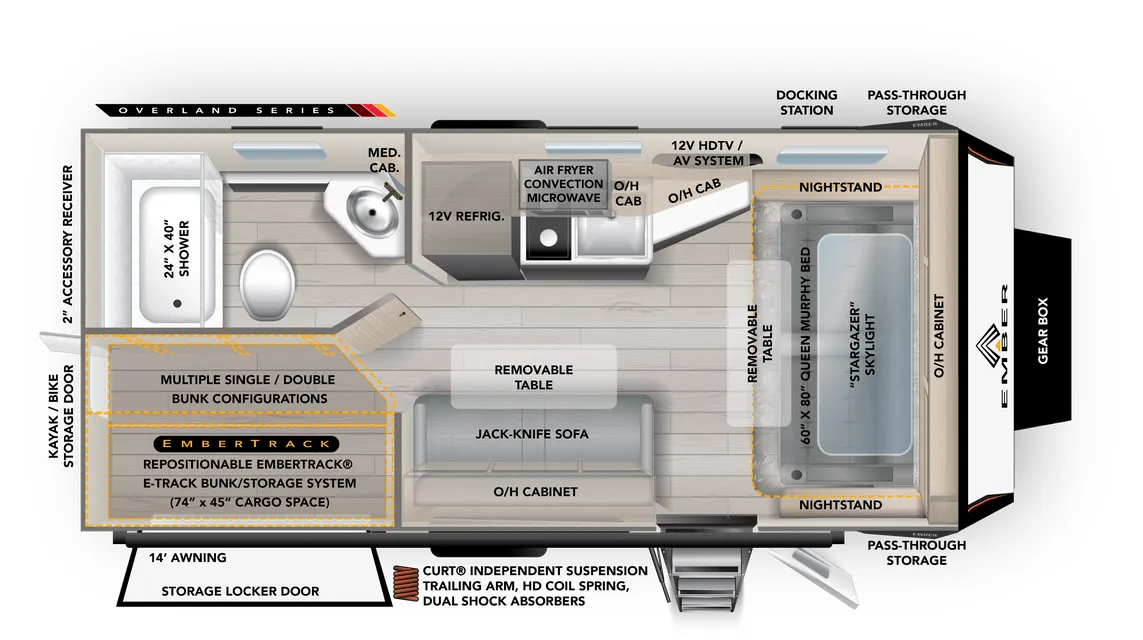 2026 Ember RV Overland Series 190MSL - Floor plan
