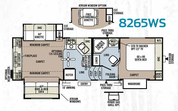 Forest River Rockwood Signature Ultra Lite 8265WS floor plan