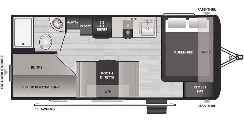 Keystone Hideout Sport 201BH floor plan