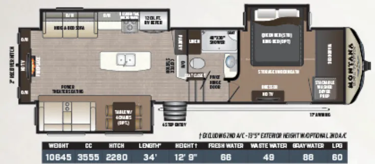 Keystone Montana High Country 310RE floor plan