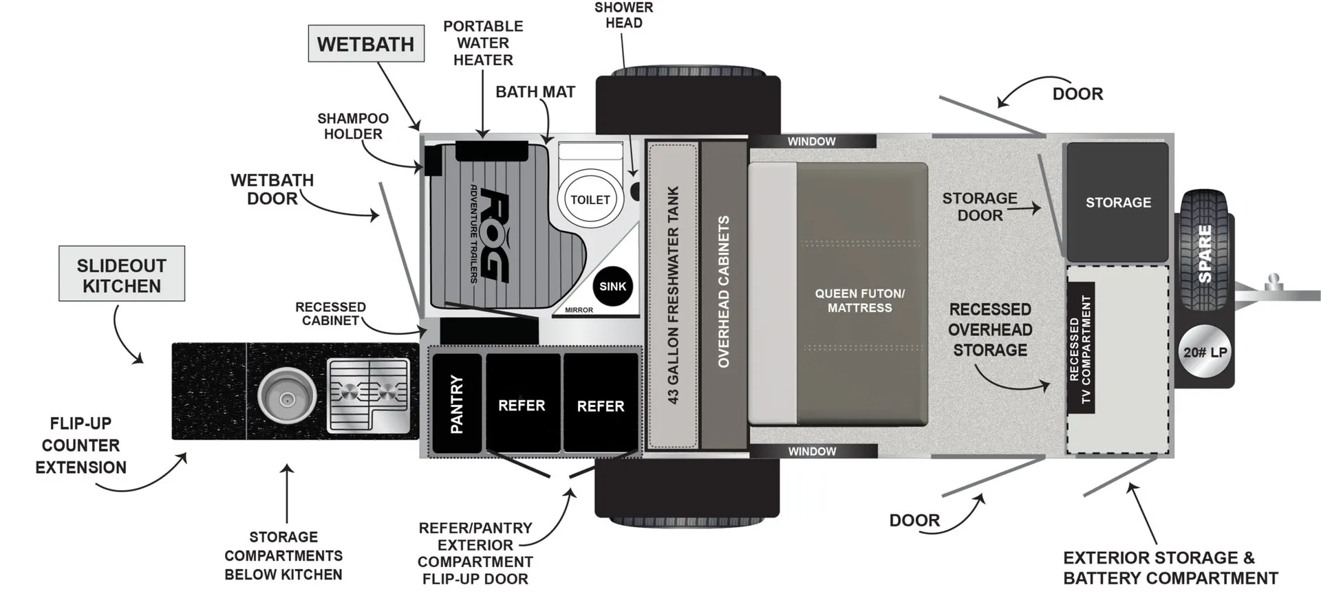 Encore RV ROG 14RKB floor plan