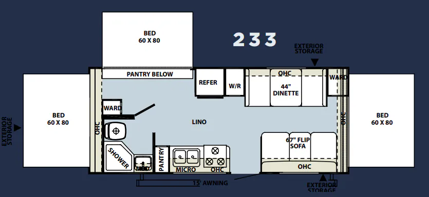 Forest River Rockwood Roo 233 floor plan