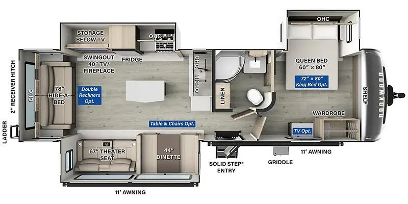 Forest River Rockwood Ultra Lite 2906BS floor plan
