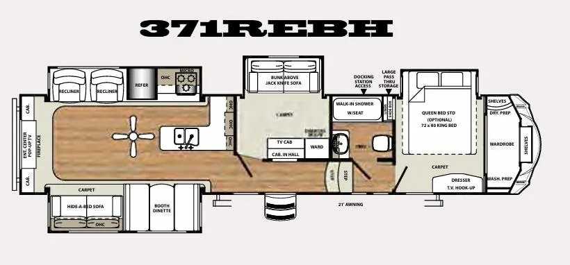 2016 Forest River Sierra 371REBH floor plan