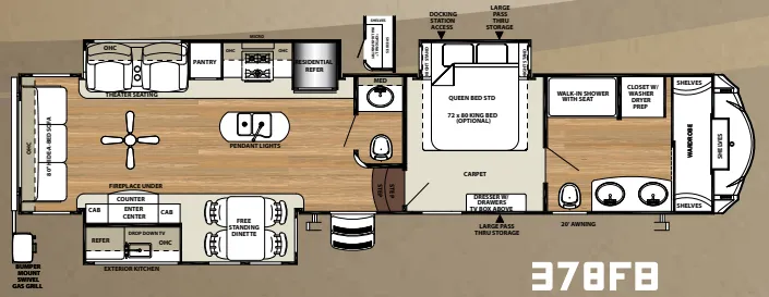 Forest River Sandpiper 378FB floor plan
