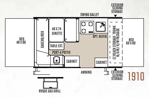 Forest River Rockwood Freedom 1910 floor plan