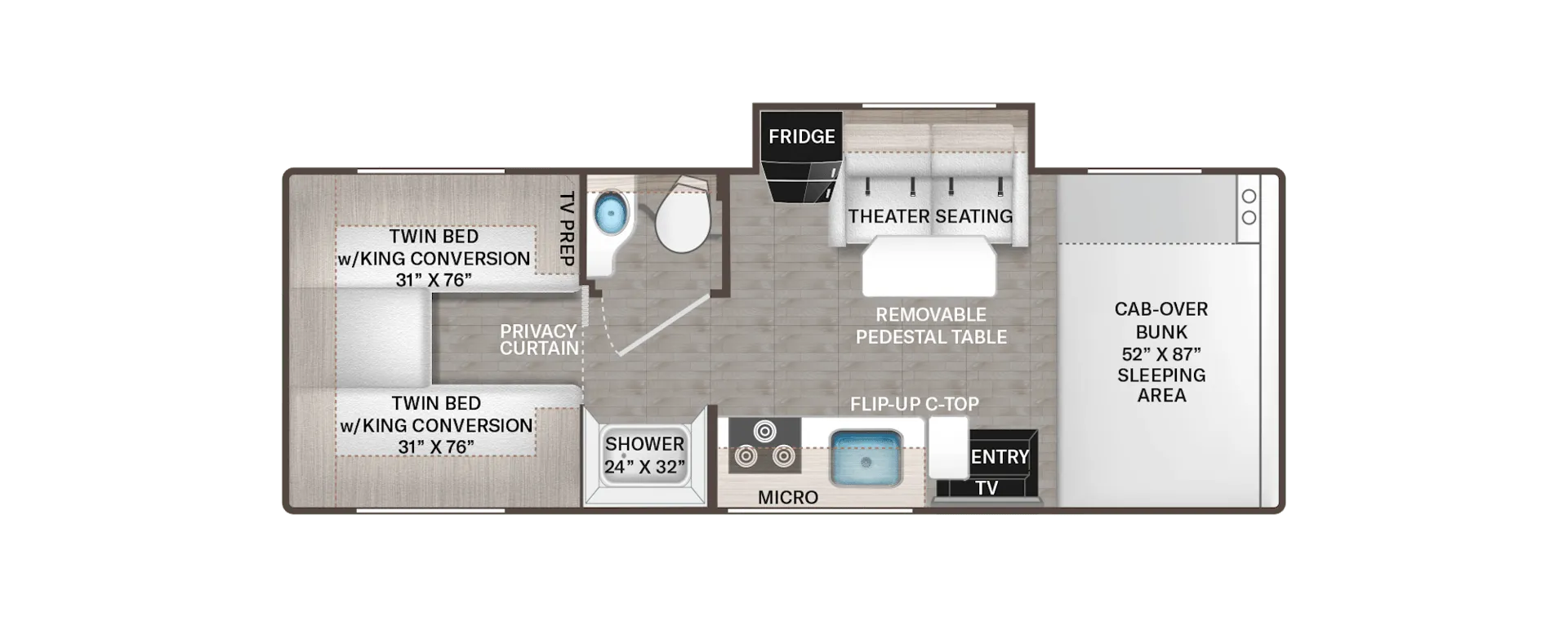 Thor Motor Coach Four Winds Sprinter 24LV floor plan