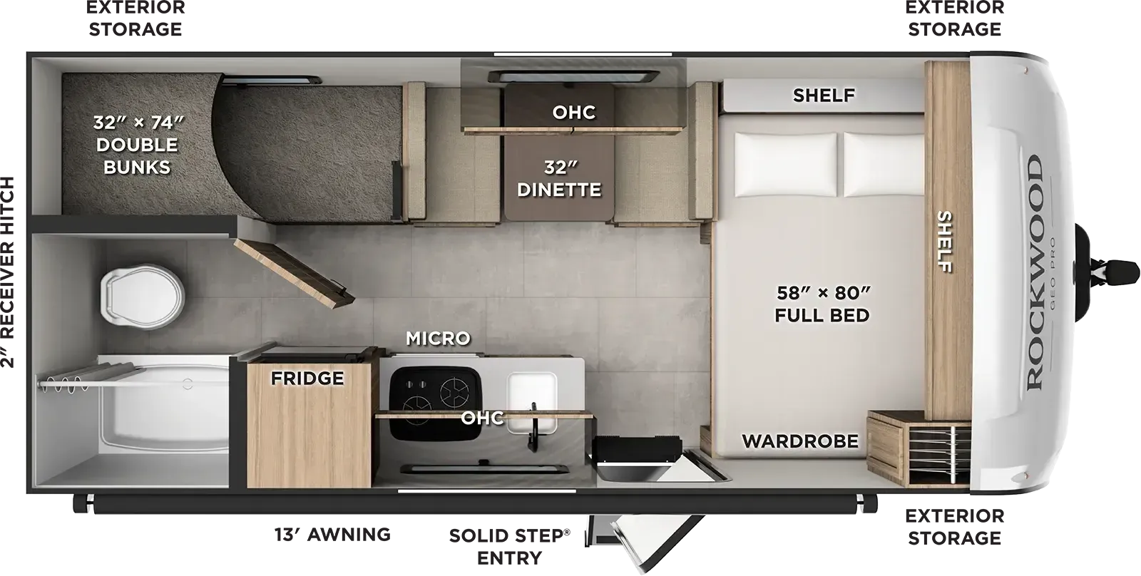 2027 Forest River Rockwood Geo Pro 17BLE - Floor plan