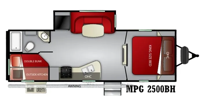 2020 Cruiser RV MPG 2500BH floor plan