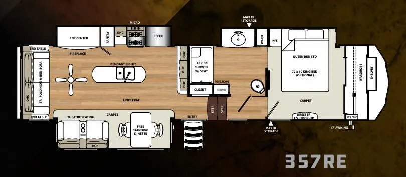 Forest River Sierra 357RE floor plan