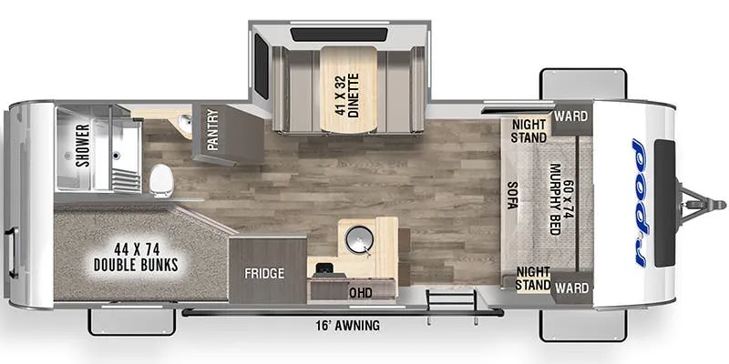 Forest River R-Pod Hood River Edition RP-203 floor plan