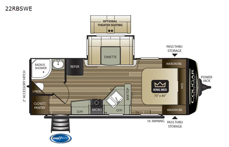 2020 Keystone Cougar Half-Ton 22RBSWE — Floor plan