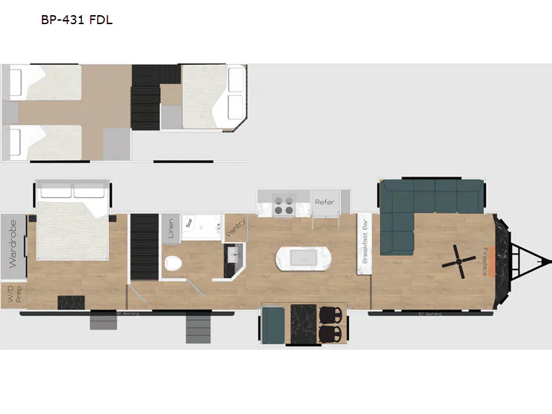 2026 Recreation by Design Bay Point BP-431 FDL - Floor plan