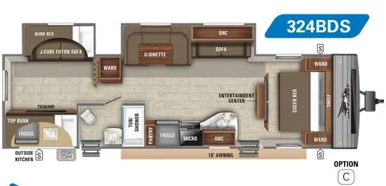 Jayco Jay Flight SLX 8 324BDS floor plan