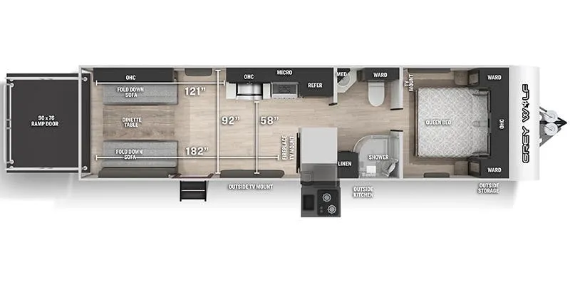 Forest River Cherokee Grey Wolf 26MBRR floor plan