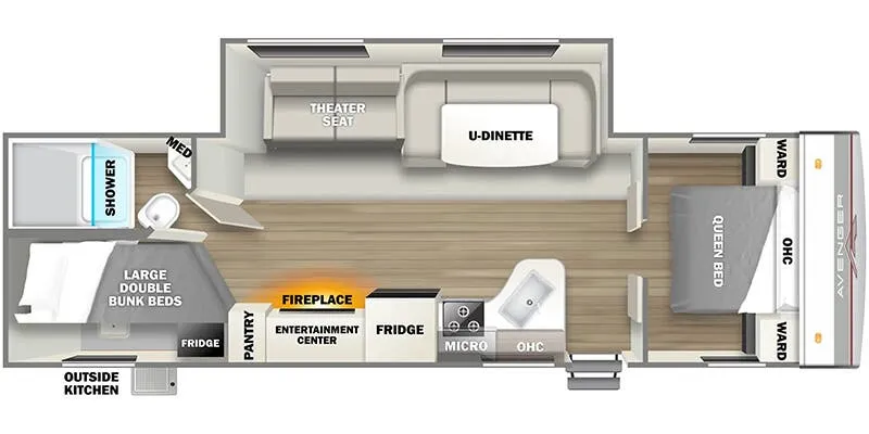 2025 Prime Time RV Avenger 27DBS floor plan
