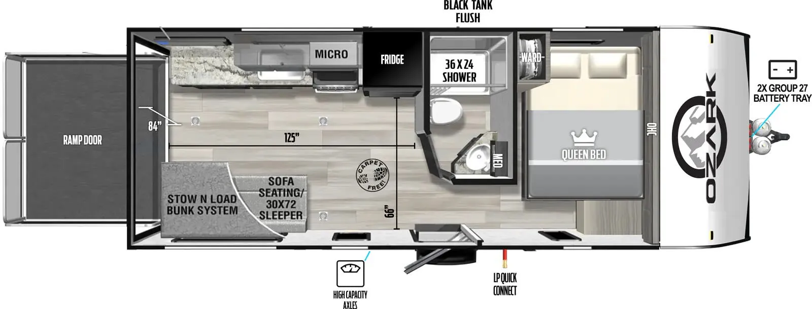 Forest River Ozark 1900THK floor plan