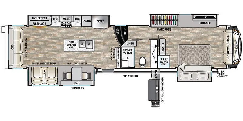 2021 Forest River Cedar Creek Champagne Edition 38EBS - Floor plan