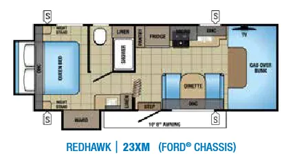 Jayco Redhawk 23XM floor plan