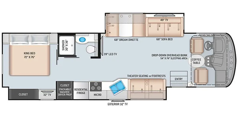 2023 Thor Motor Coach Hurricane 34R - Floor plan
