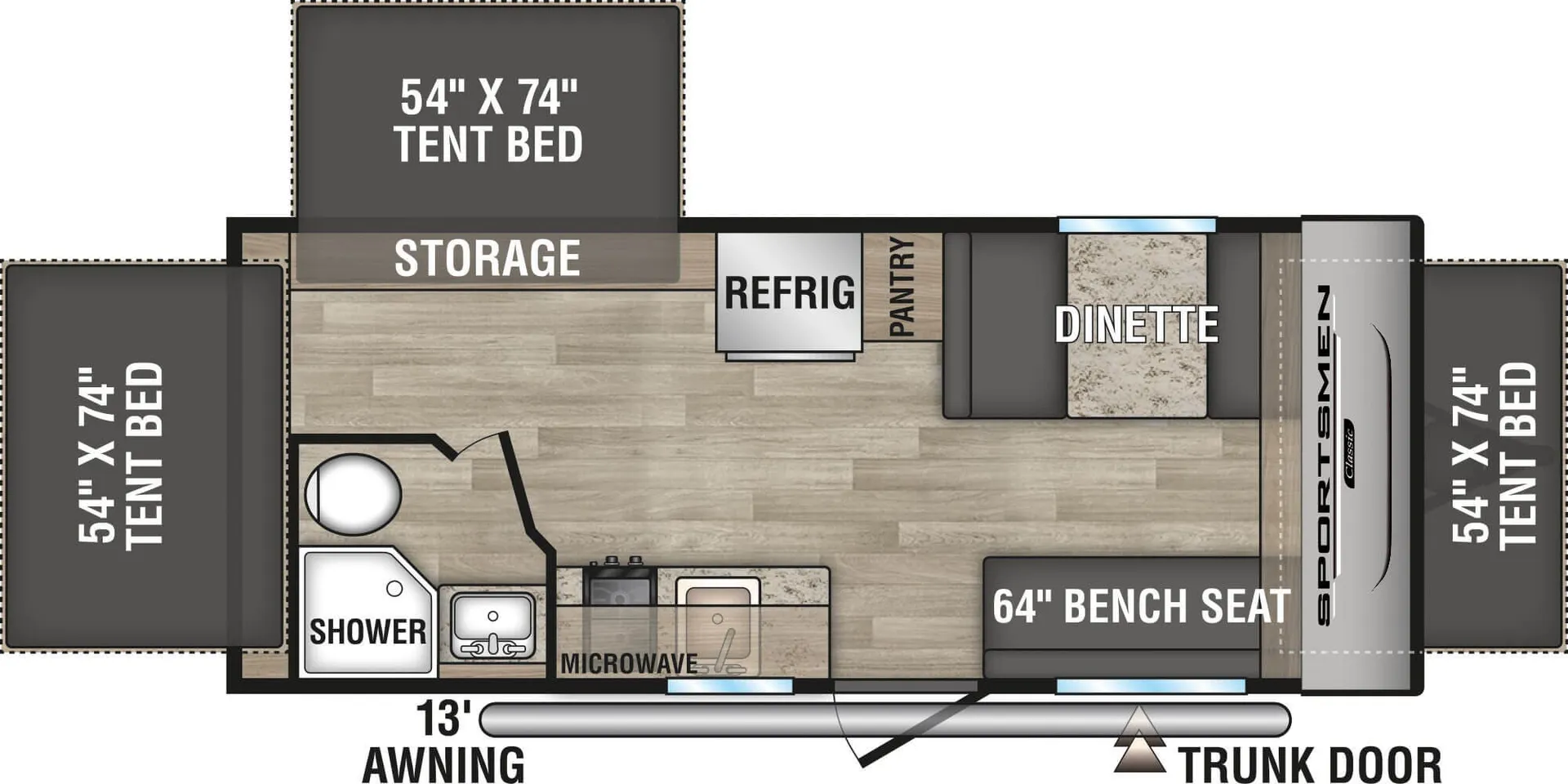 K-Z Sportsmen Classic 180RBT floor plan