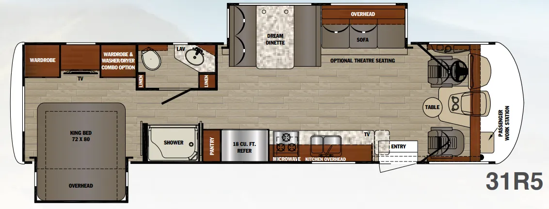 Forest River Georgetown 5 Series GT5 31R5 floor plan