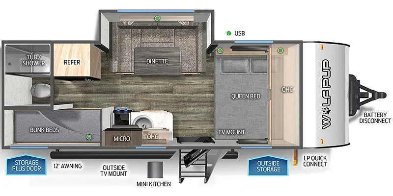 2023 Forest River Cherokee Wolf Pup 17JG floor plan