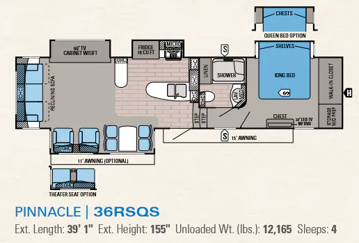 Jayco Pinnacle 36RSQS floor plan