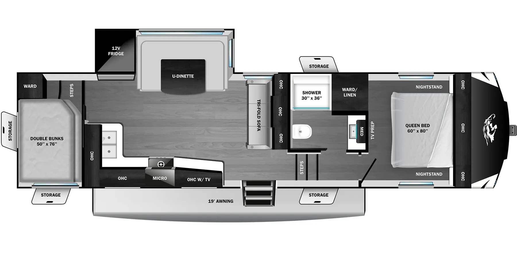 2026 Open Range RV Roamer Light Duty 28DBSS - Floor plan