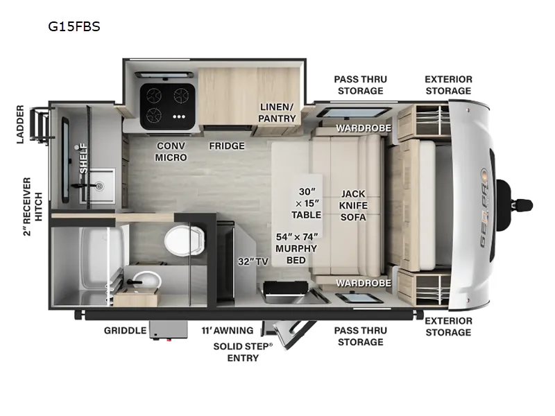 2024 Forest River Rockwood Geo Pro G15FBS - Floor plan