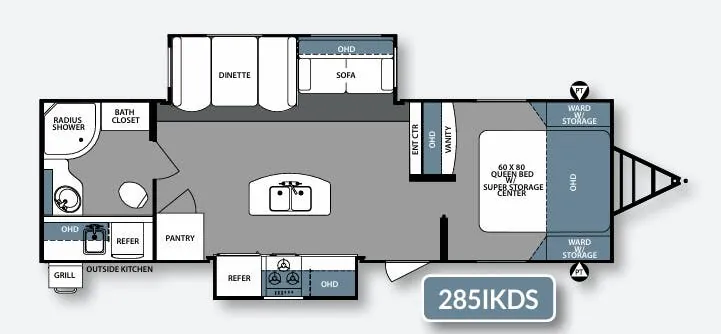 Forest River Surveyor 285IKDS floor plan