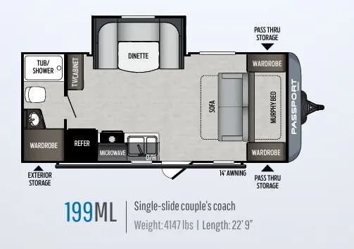 Keystone Passport SL Series 199ML exterior