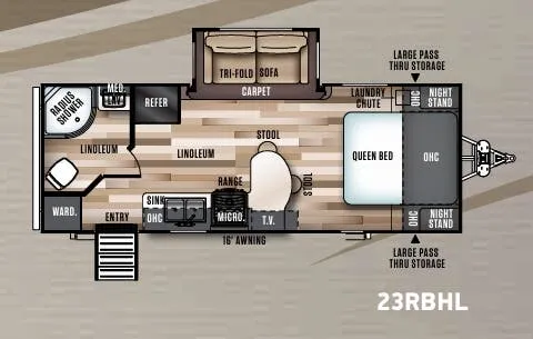 Forest River Wildwood Heritage Glen Hyper-Lyte 23RBHL floor plan