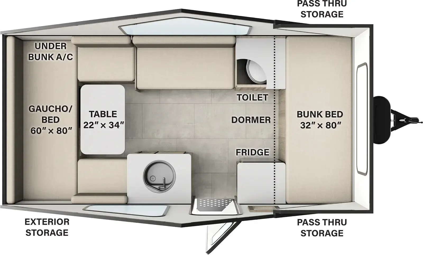 2026 Forest River Flagstaff Hardside T21HSB - Floor plan