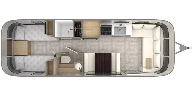 Airstream Pottery Barn 28RB Twin floor plan
