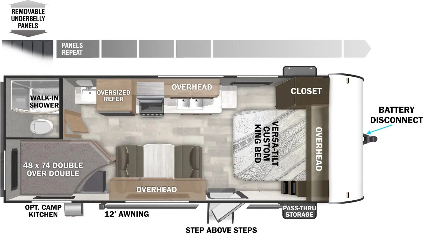 Forest River Wildwood X-Lite 19DBXL floor plan