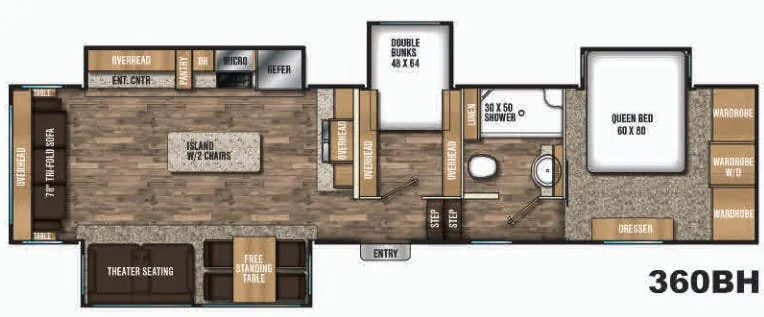Shasta Phoenix 360BH floor plan