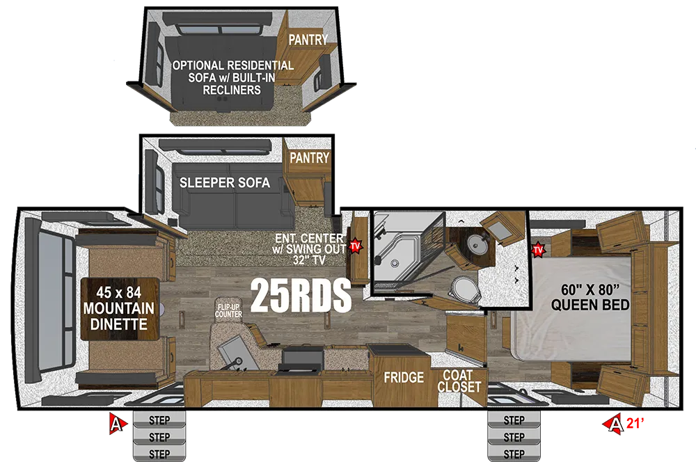 2026 Outdoors RV Mountain Series Timber Ridge 25RDS floor plan