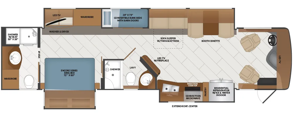 Fleetwood Discovery 38N floor plan