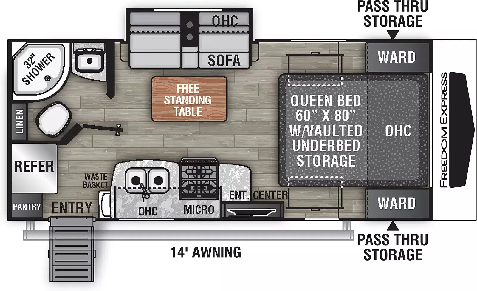 2015 Coachmen Freedom Express 192RBS - Floor plan