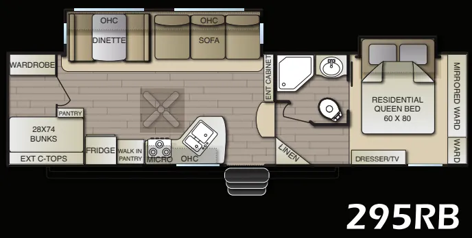 Pacific Coachworks Panther 295RB floor plan