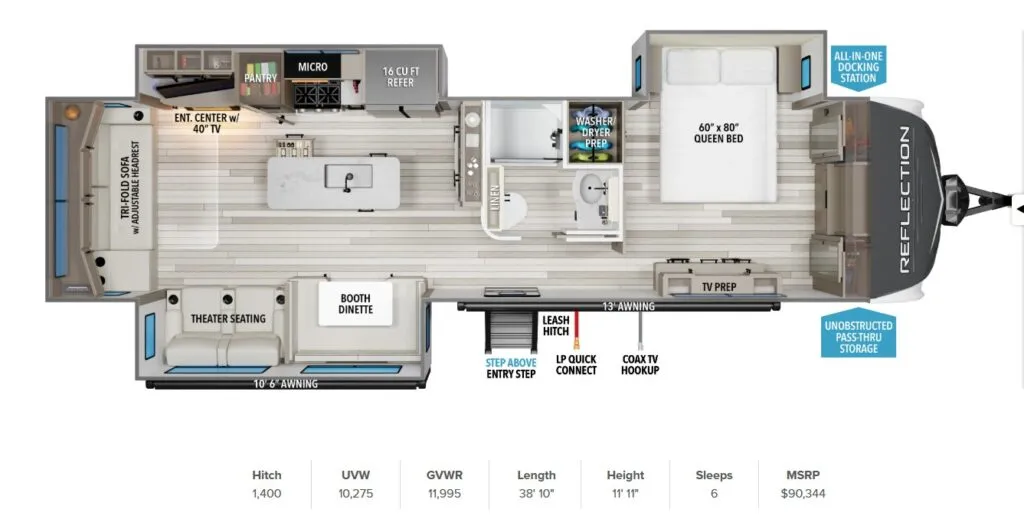 2026 Grand Design Reflection 345RLTS - Floor plan