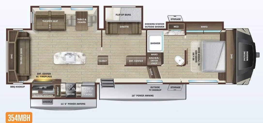 Highland Ridge Silverstar XLT 354MBH floor plan