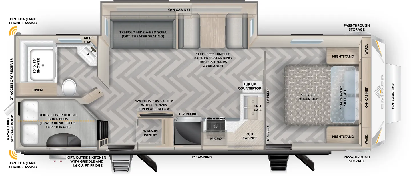 2023 Ember RV Touring Edition 28BH - Floor plan