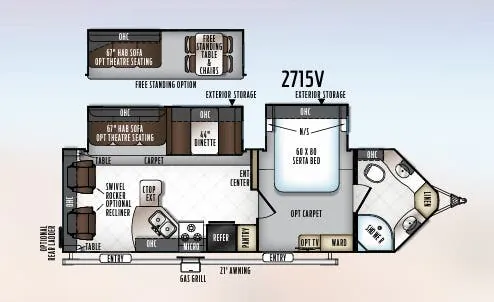 Forest River Rockwood Windjammer 2715V floor plan