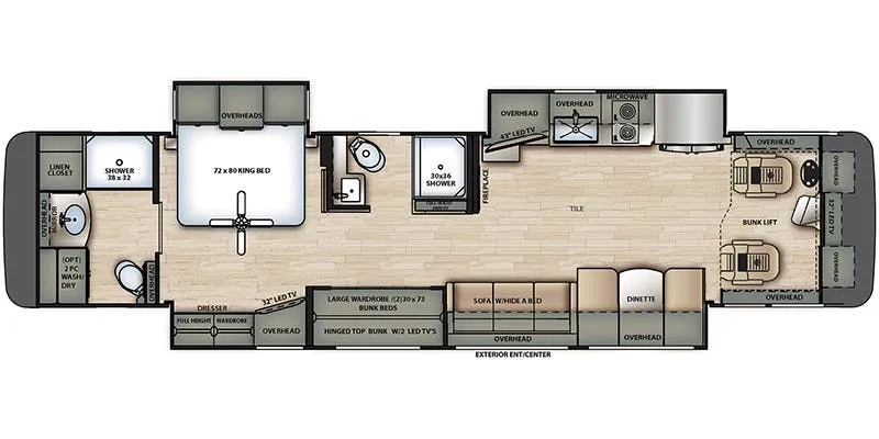 2022 Forest River Berkshire XL 40E floor plan