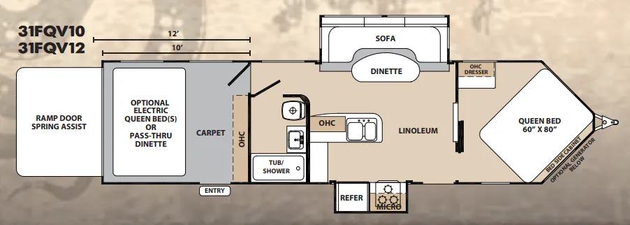 Forest River XLR Viper 31FQV10 floor plan