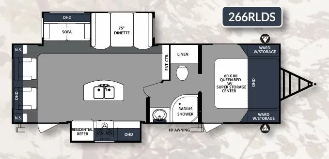 Forest River Surveyor 266RLDS floor plan