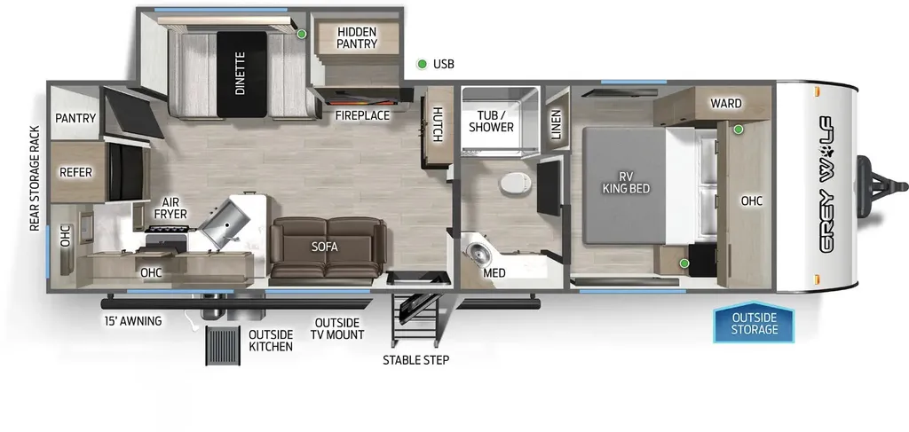2026 Forest River Cherokee Grey Wolf Black Label 26SSBL floor plan